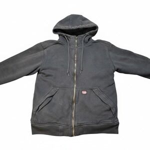 Wrangler Workwear Hoodie Men's S Small Black Sherpa Lined Full Zip Jacket Heavy